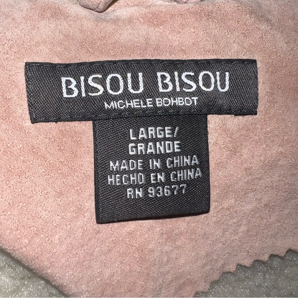 Bisou Bisou Pink Suede Floral Embroidered Teddy Jacket – Size L - Picture 9 of 12